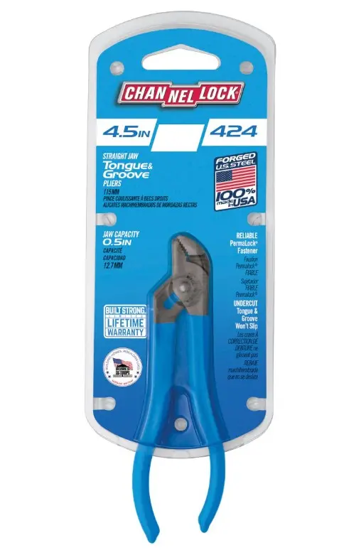 Channellock Tongue & Groove Straight Jaw Pliers 111 Mm 4.5 "424 1