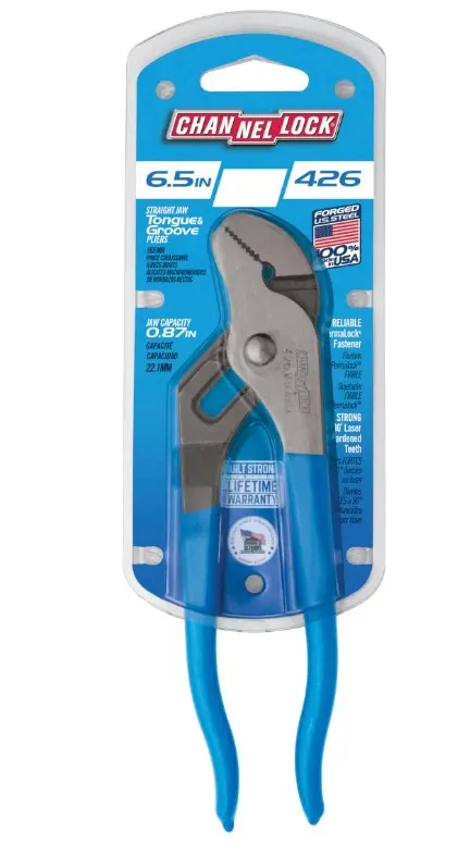Channellock Tongue & Groove Straight Jaw Pliers 165 Mm 6.5 "426 1