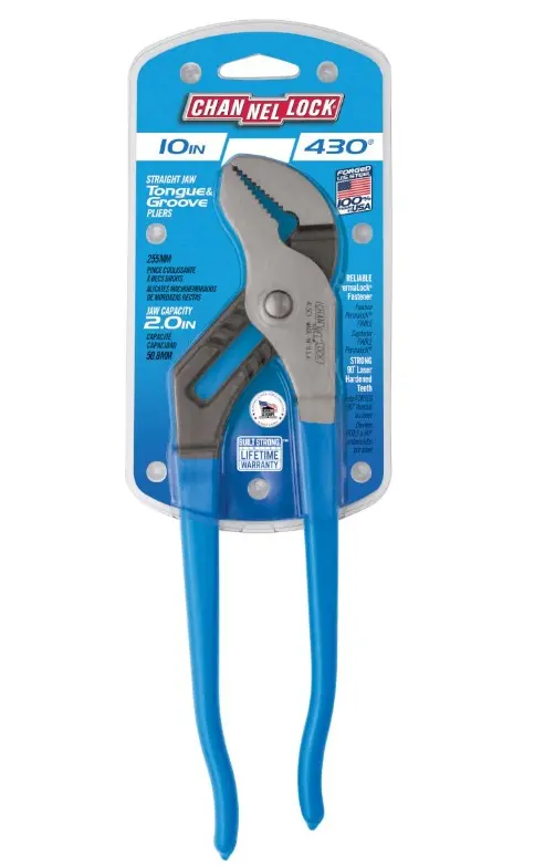 Channellock Tongue & Groove Straight Jaw Pliers 254 Mm 10 "430 1