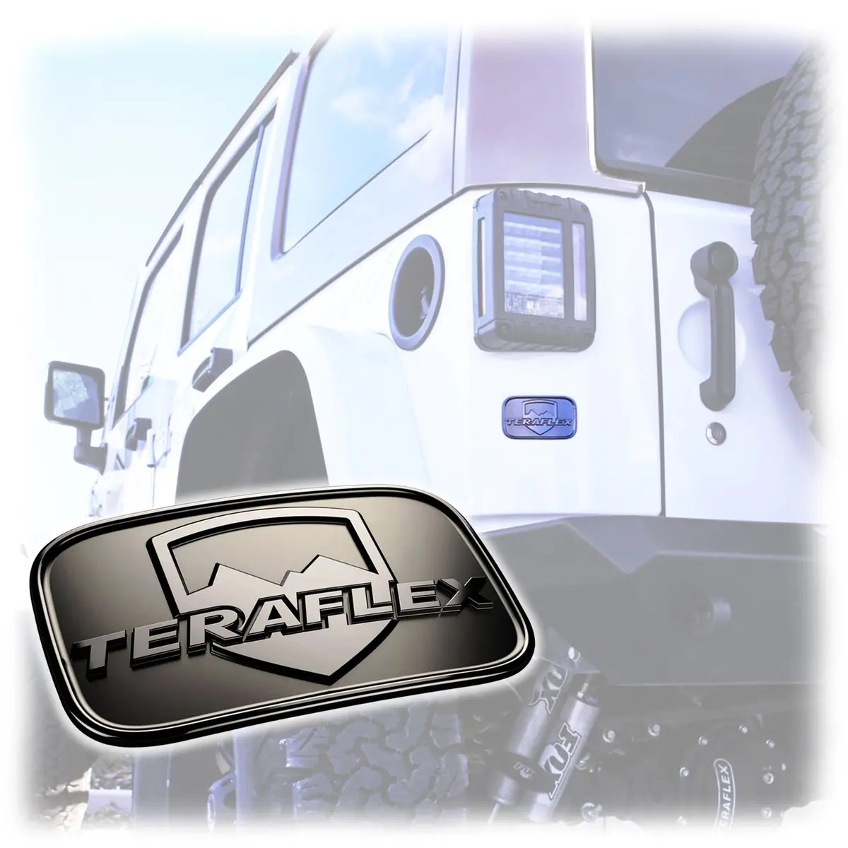 Teraflex Rear License Plate Delete Cover For 2007-2018 Jeep Wrangler Jk 1