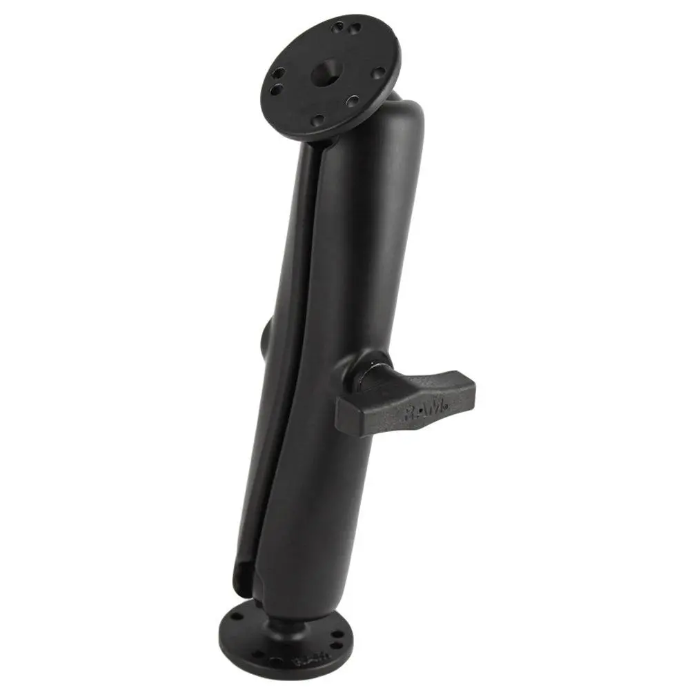 Ram Mount Ball Mount W/Long Double Socket Arm & 2-2.5" Round Bases W/Amps Pattern [Ram-101U-D] 1