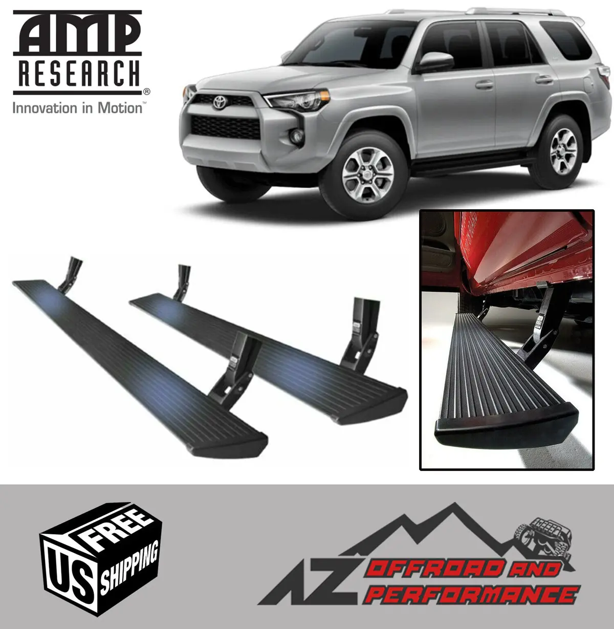 Amp Research Running Board Power Steps For '10-'23 Toyota 4Runner (Excludes Limited Models) 1