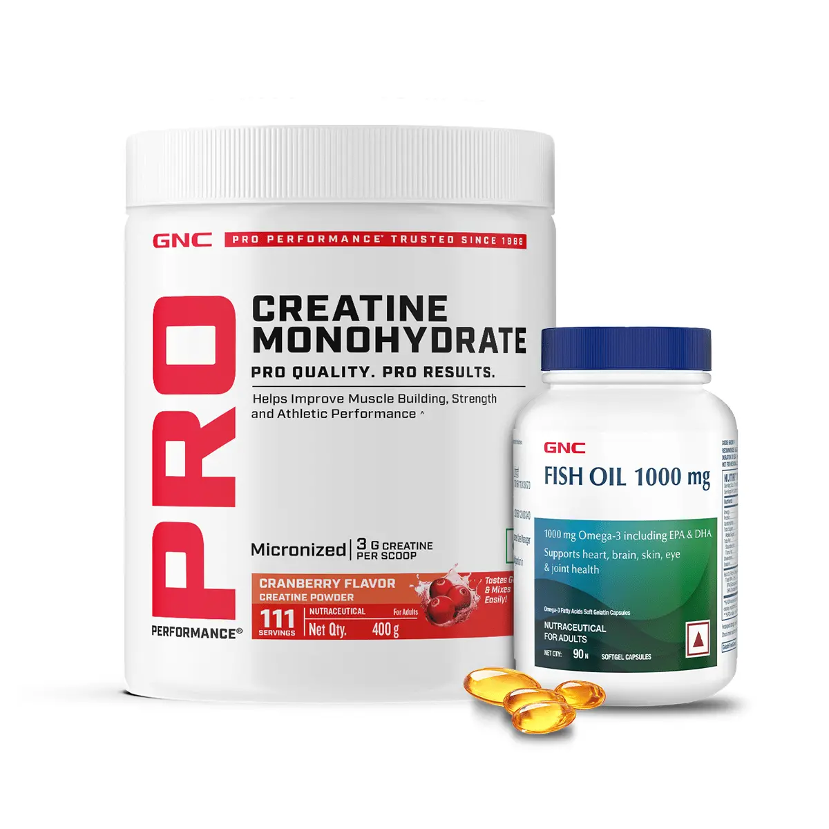 Gnc Pro Performance Creatine Monohydrate And Gnc Fish Oil 1000Mg 1