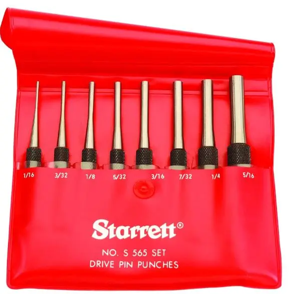 Starrett Drive Pin Pouch Set Short Knurled Grip S565pc 1