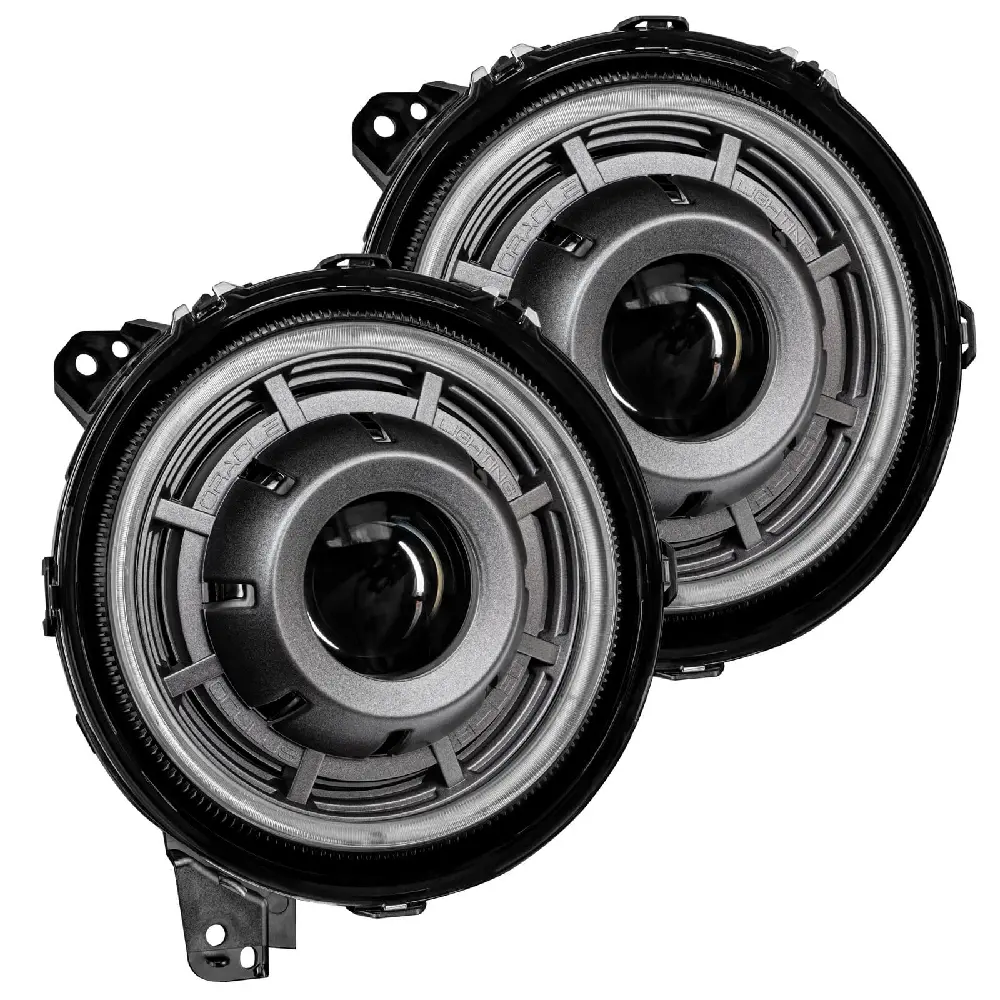 Oracle Lighting Oculus Bi Led Projector Headlights - Graphite Metallic Bezel For '18-Newer Jeep Wrangler Jl / Jlu & '20-Newer Gladiator Jt 1