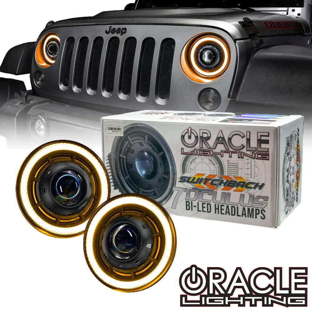 Oracle Lighting Oculus™ Switchback Bi-Led Projector Headlights - For '07-'18 Jeep Wrangler Jk / Jku 1