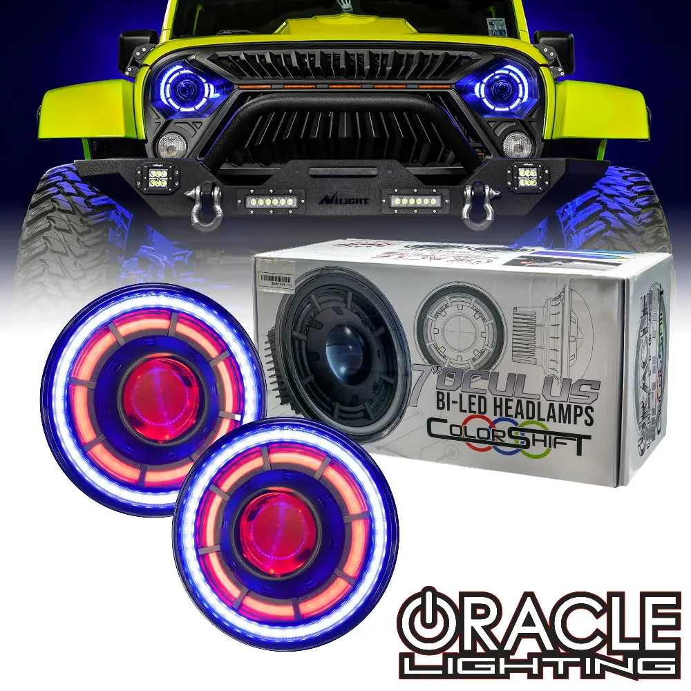 Oracle Lighting Oculus™ Colorshift Bi-Led Projector Headlights - For '07-'18 Jeep Wrangler Jk / Jku 1