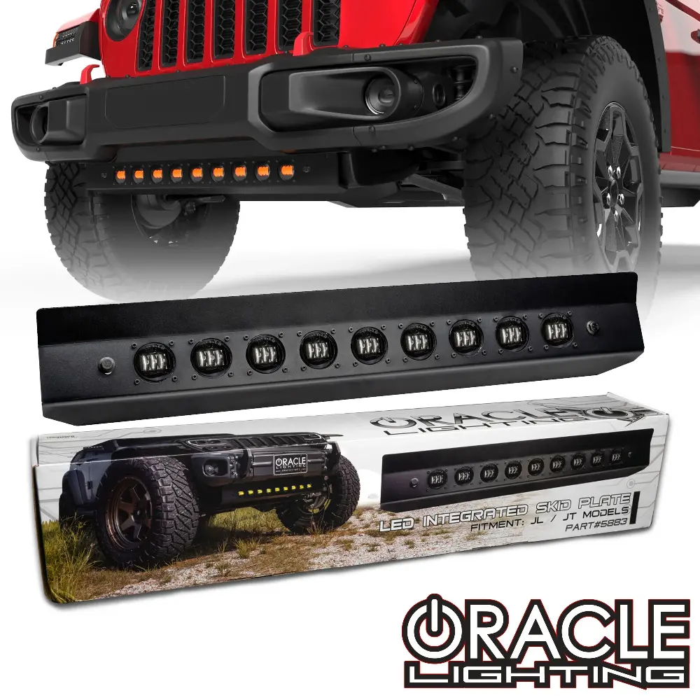 Oracle Lighting Skid Plate W/ Integrated Led Emitters For '18-Newer Jeep Wrangler Jl/Jlu & '20-Newer Gladiator Jt 1