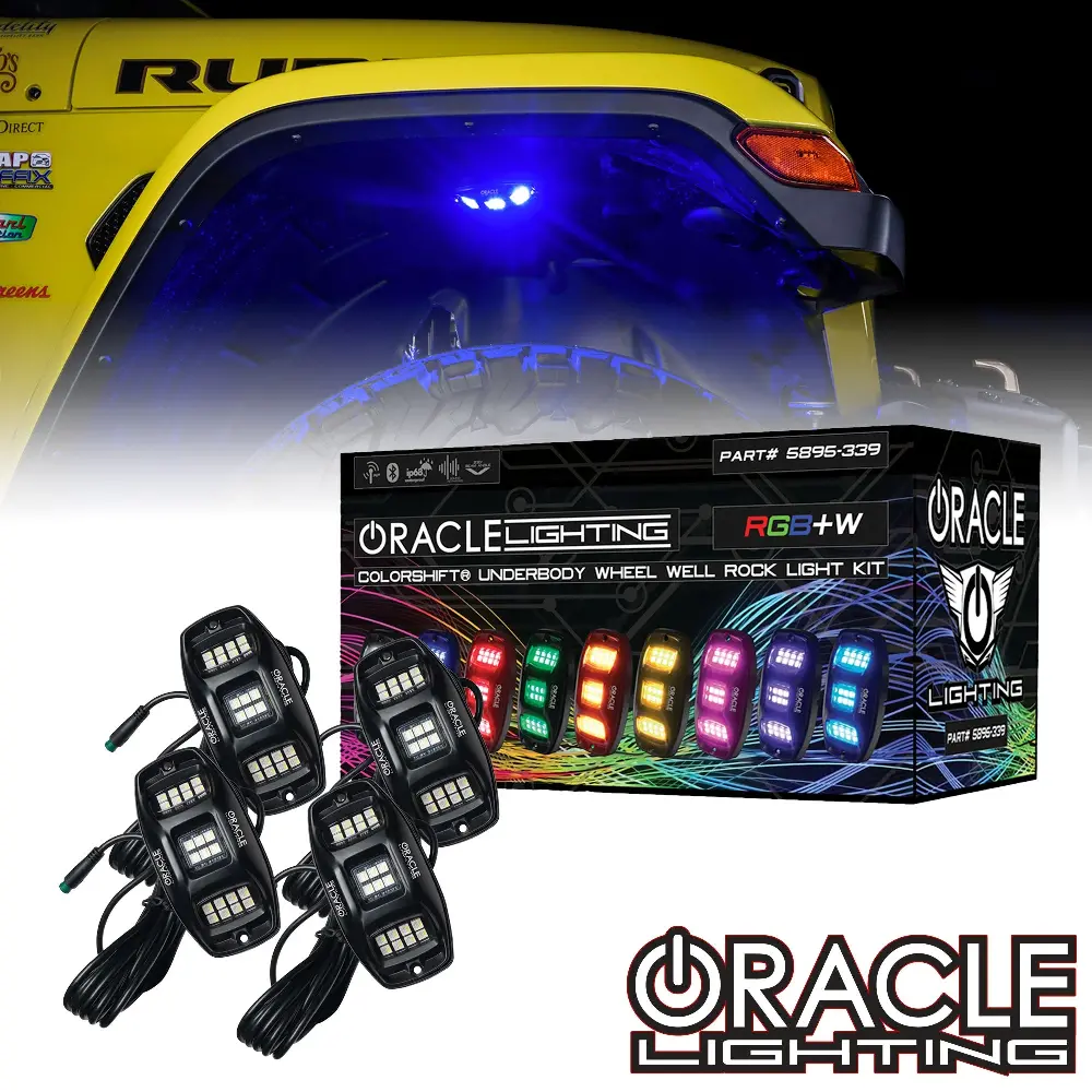 Oracle Lighting Colorshift Rgb+W Underbody Wheel Well Rock Light Kit - 4 Piece 1