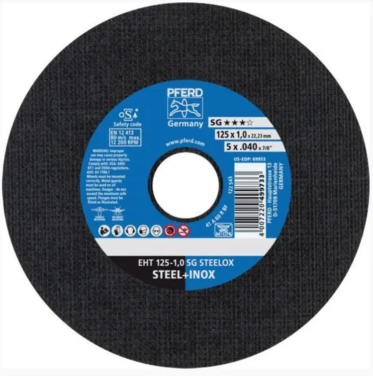 Pferd Cut Of Wheel Eht125 1.0Mm Sg Steelox 61341112 1