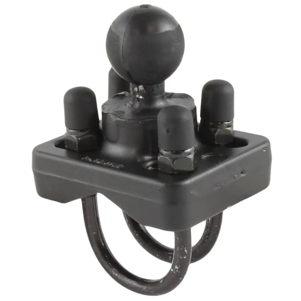 Ram Mount Double U-Bolt Base W/1" Ball F/Rails From 0.75" To 1.25" Diameter [Ram-B-235U] 1