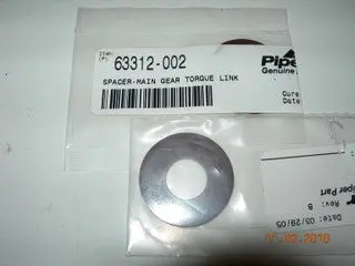 Spacer, Main Gear Scissor - 1/16" Thick 1