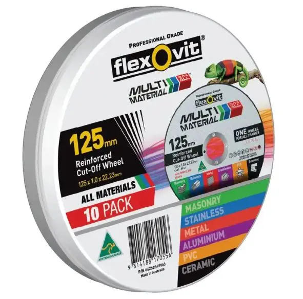 Flexovit Multi-Material Cut-Off Wheel  125Mm X 1.0 X 22.23Mm 10 Pack 66252845963 1