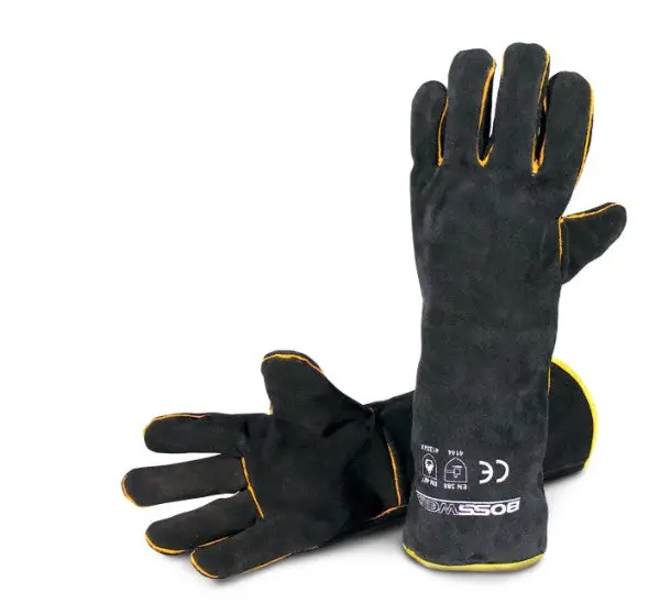 Bossweld 16″ Black & Gold Welding Glove Pair 700010 1