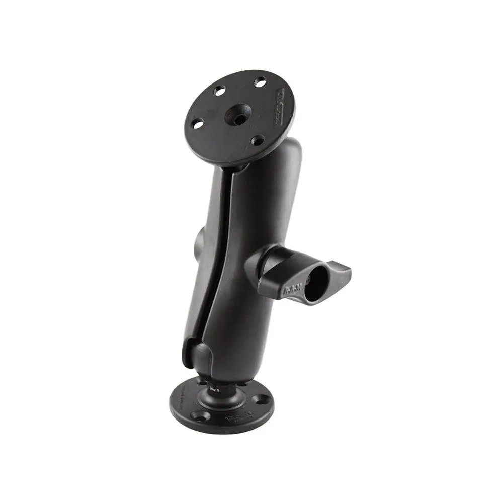 Ram Mount D Size 2.25" Ball Mount W/2 - 3.68" Round Plate  Medium Length Double Socket Arm [Ram-D-101U] 1