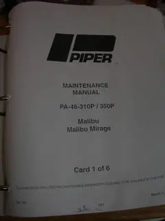 Manual, Piper - Malibu/Mirage Pa-46-310P/350P - Maintenance 1