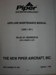 Manual, Piper - Warrior Iii Pa28-161 - Maintenance 1