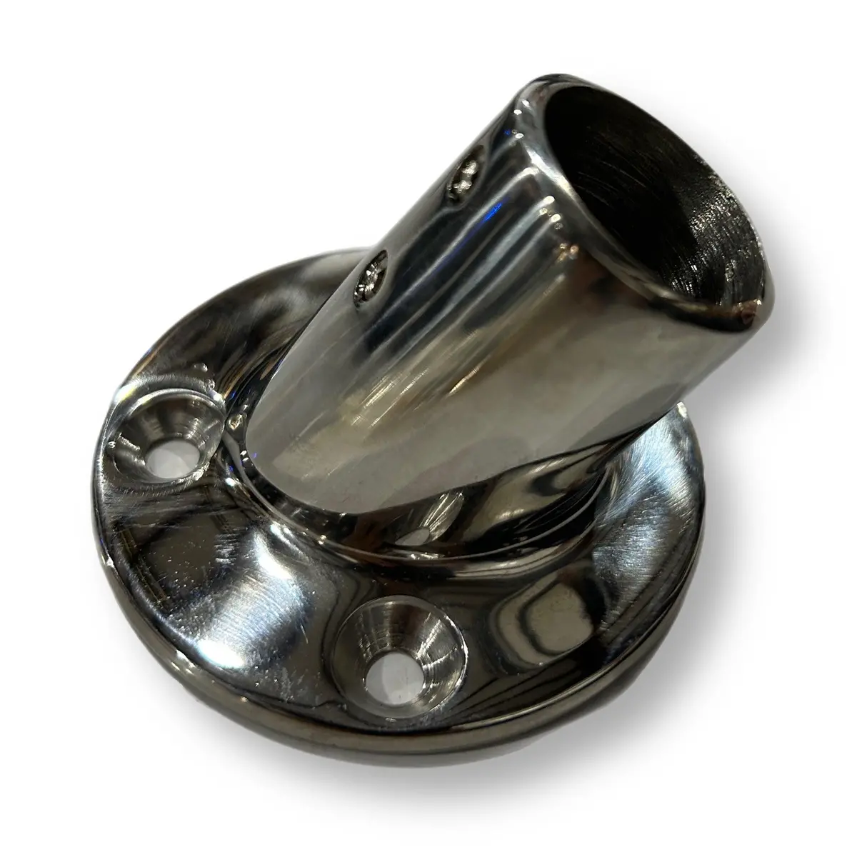 60 Degree Round Base For 1" Tube Rail Fitting, Ss, Marine Hardware, Ssfb66140 1