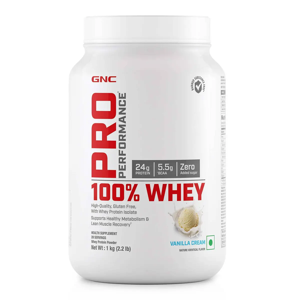 Gnc Pro Performance 100% Whey Protein - 2.2 Lbs, 1 Kg| Expiry - 2024-04-30 1