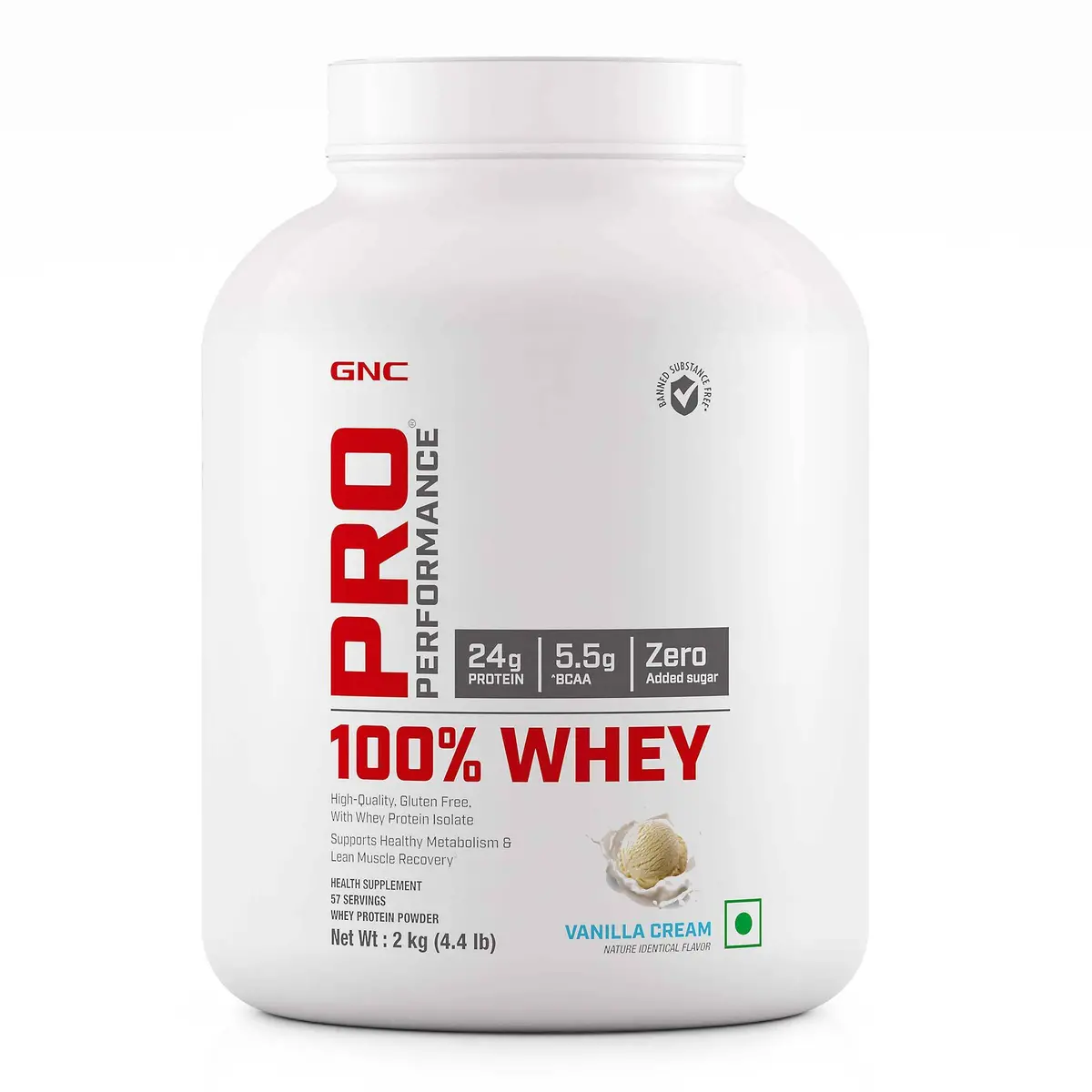 Gnc Pro Performance 100% Whey Protein - 4.4 Lbs, 2 Kg (Vanilla Cream)| Expiry - 2024-04-30 1