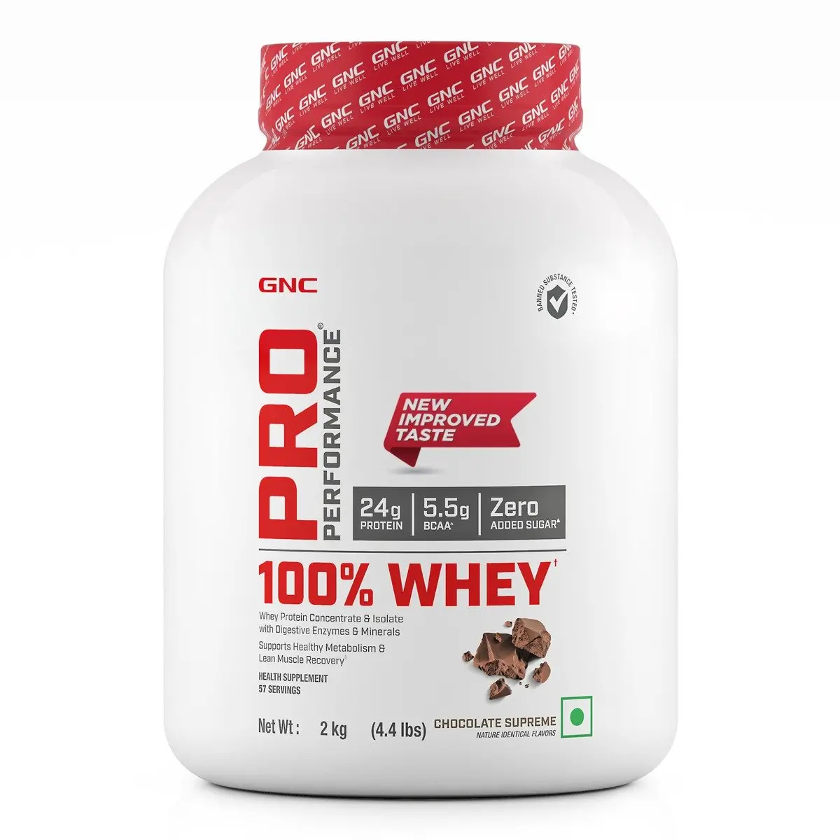 Gnc Pro Performance 100% Whey Protein - 4.4 Lbs, 2 Kg - Chocolate Supreme| Expiry - 2024-02-29 1