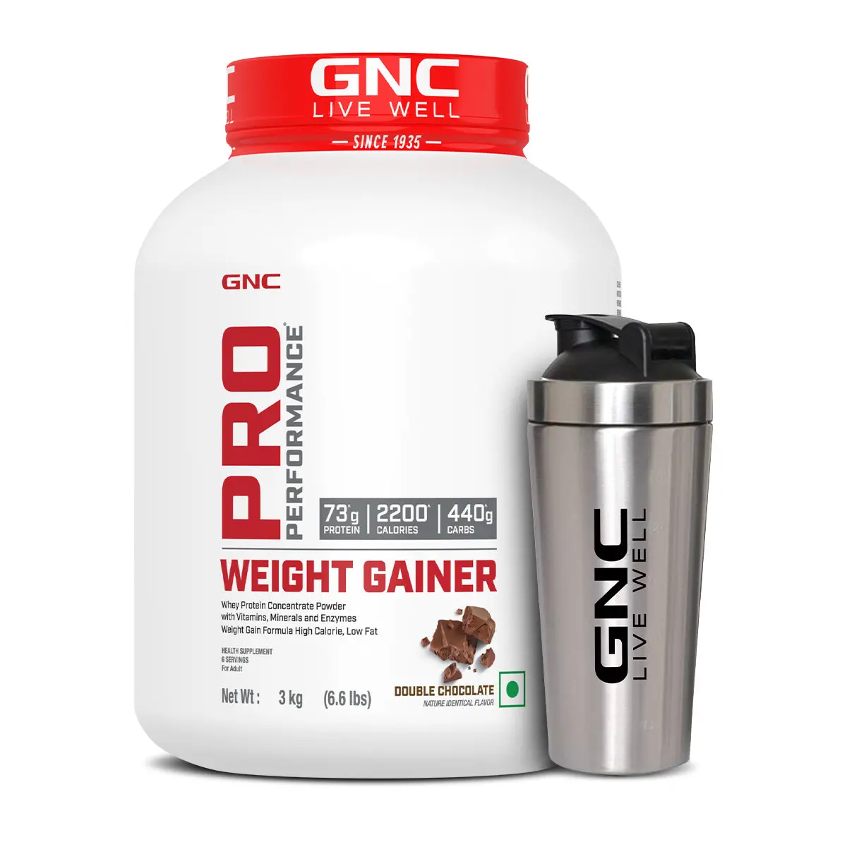 Gnc Pro Performance Weight Gainer 3Kg With Shaker 1