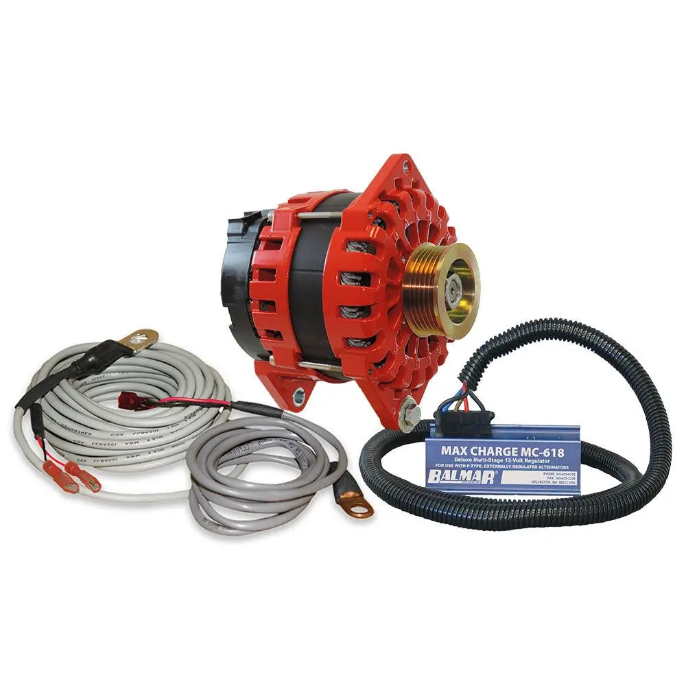 Balmar Alternator 250 Amp Kit 12V 3.15" Dual Foot Saddle K6 Pulley Regulator  Temp Sensor [Xt-Cr-250-K6-Kit] 1