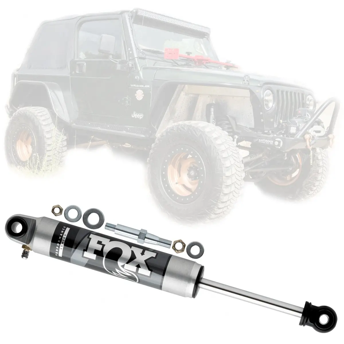 Fox 2.0 Performance Series Front Steering Stabilizer For 1997-2006 Jeep Wrangler Tj Lj 1