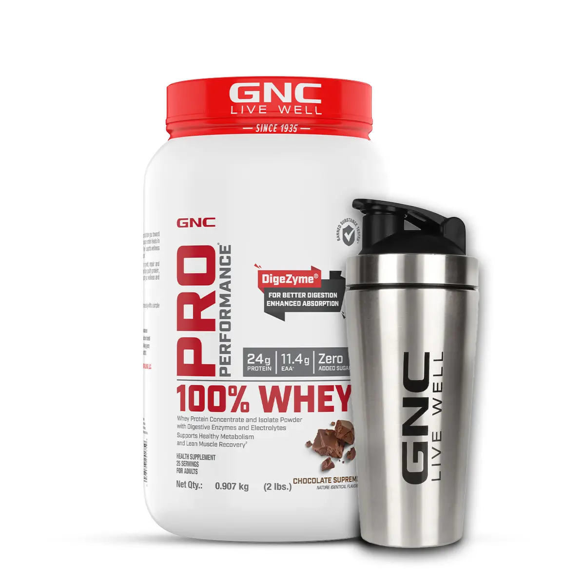 Gnc Pro Performance 100% Whey Protein -2 Lbs With Shaker 3
