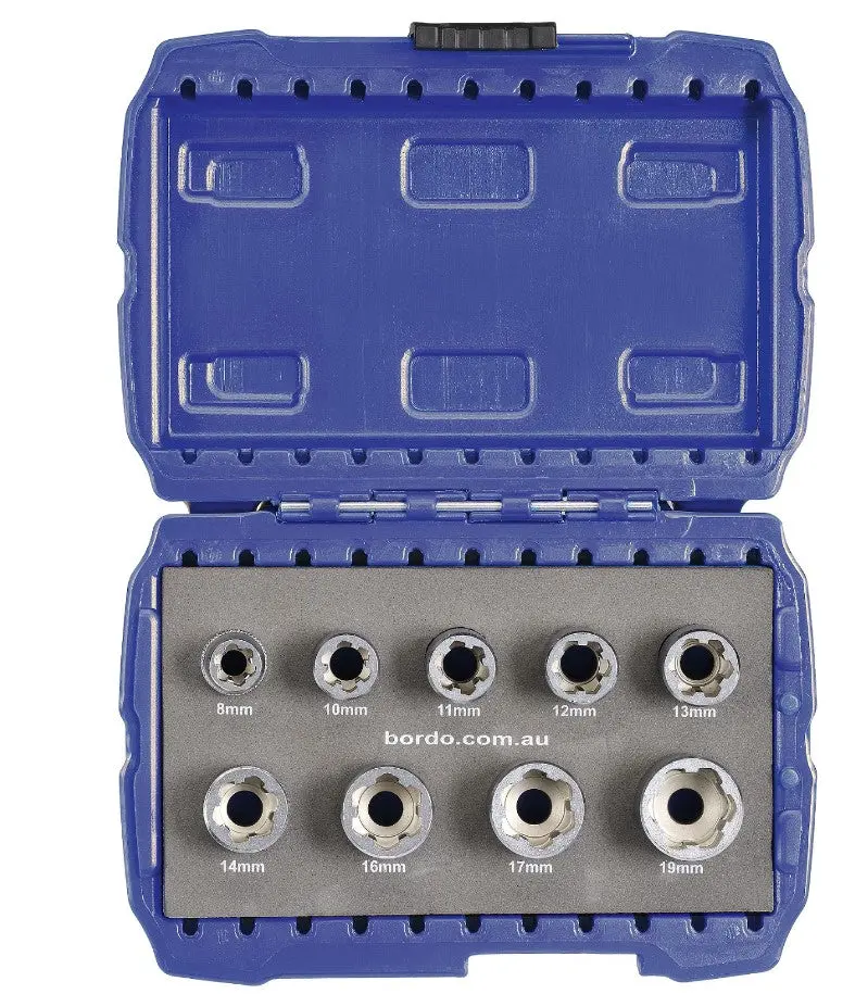 Bordo Impact Rated 3/8" Square Drive Bolt Extractor Socket Set 9905-S1 1