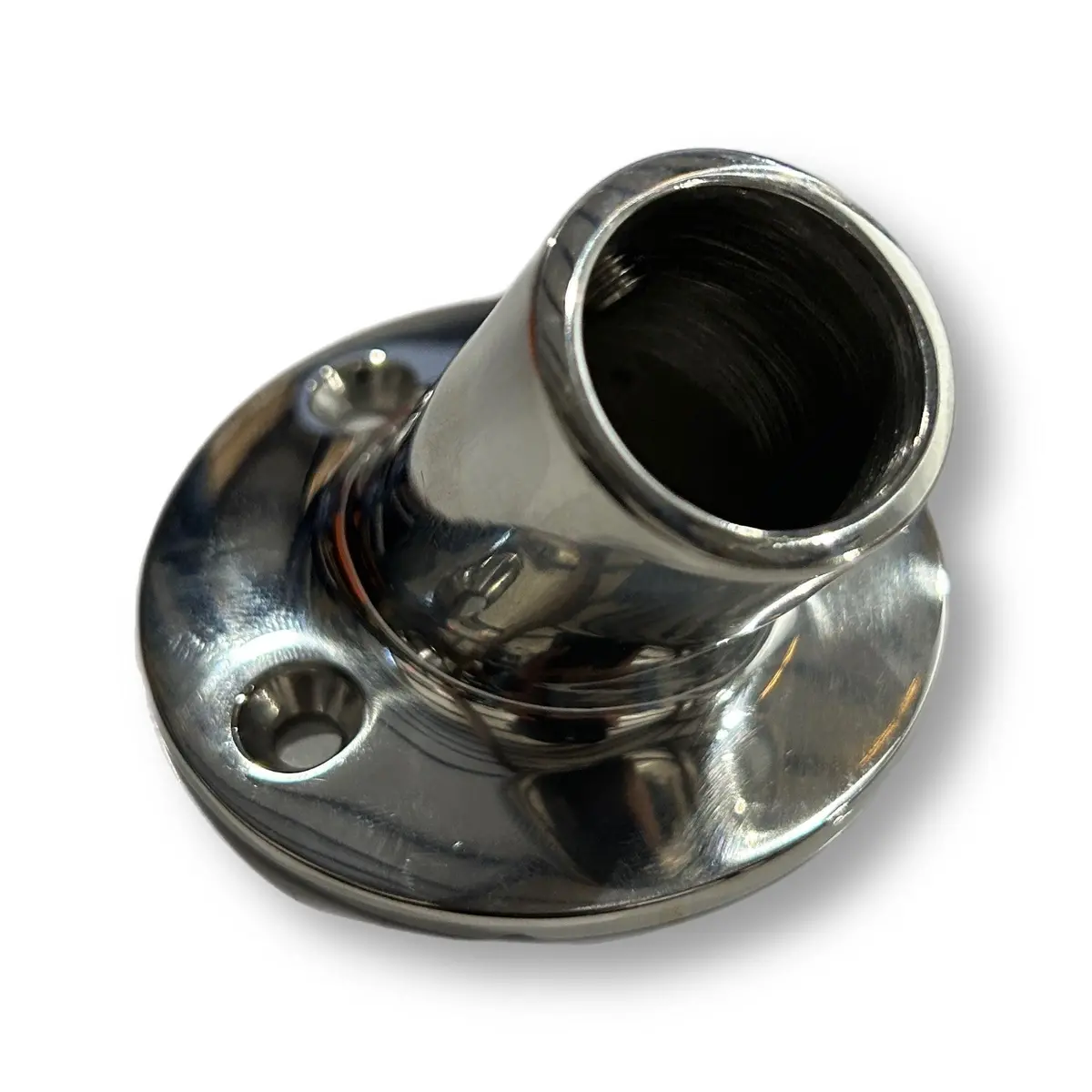 Marine Hardware Rail Fitting 60° 7/8" Tube Round Base,  316Ss, Ssfb66040 1
