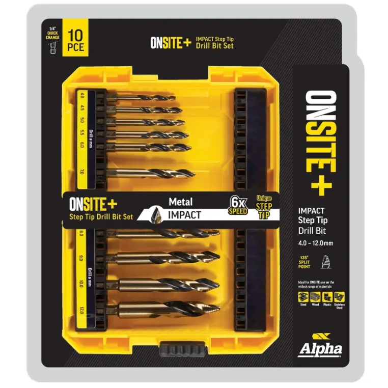 Alpha 10 Piece Onsite Plus Impact Step Tip Drill Set Sm10st 1