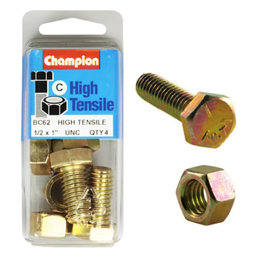 Champion Fully Threaded Set Screws And Nuts 1” X ½ Bc62 1