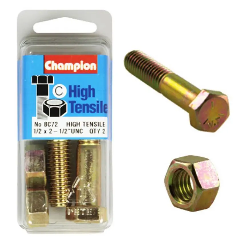 Champion Bolt And Nuts 2-1/2” X 1/2 Bc72 1