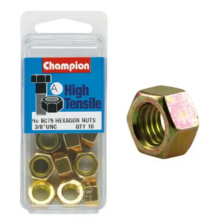Champion Hexagon Nuts 3/8  “-Bc79 1