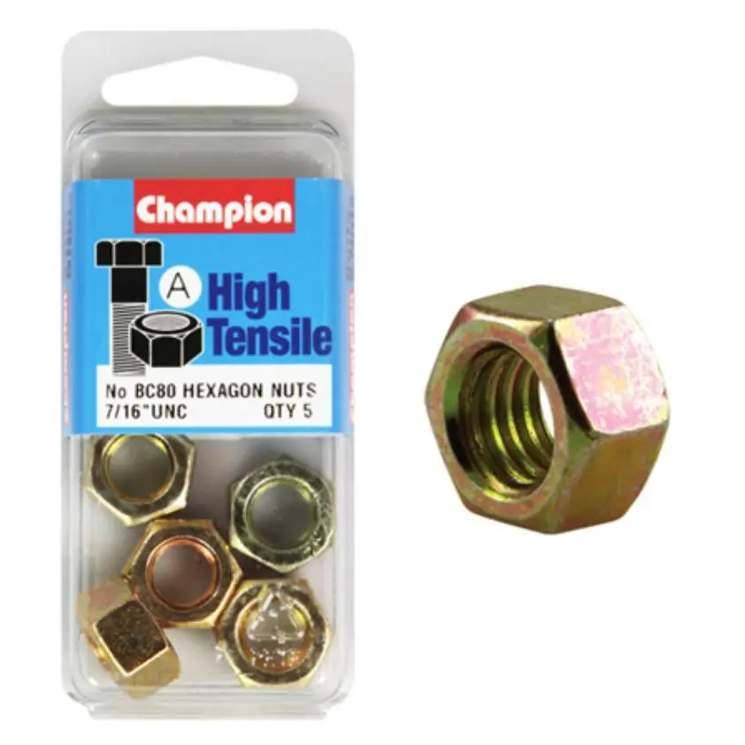Champion Hexagon Nuts 7/16  “-Bc80 1
