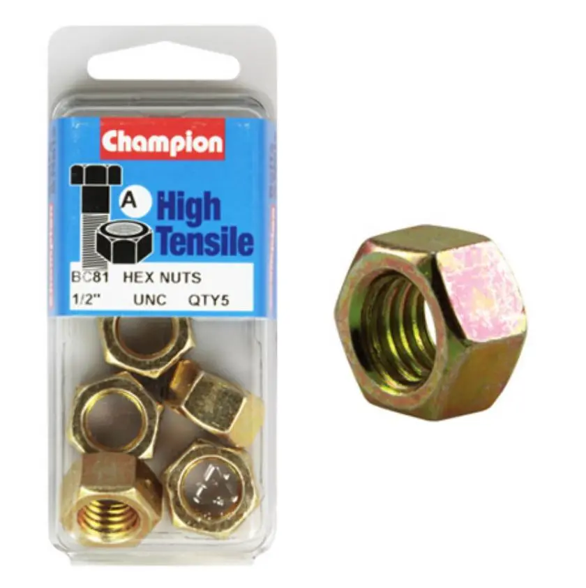Champion Hexagon Nuts 1/2  “-Bc81 1