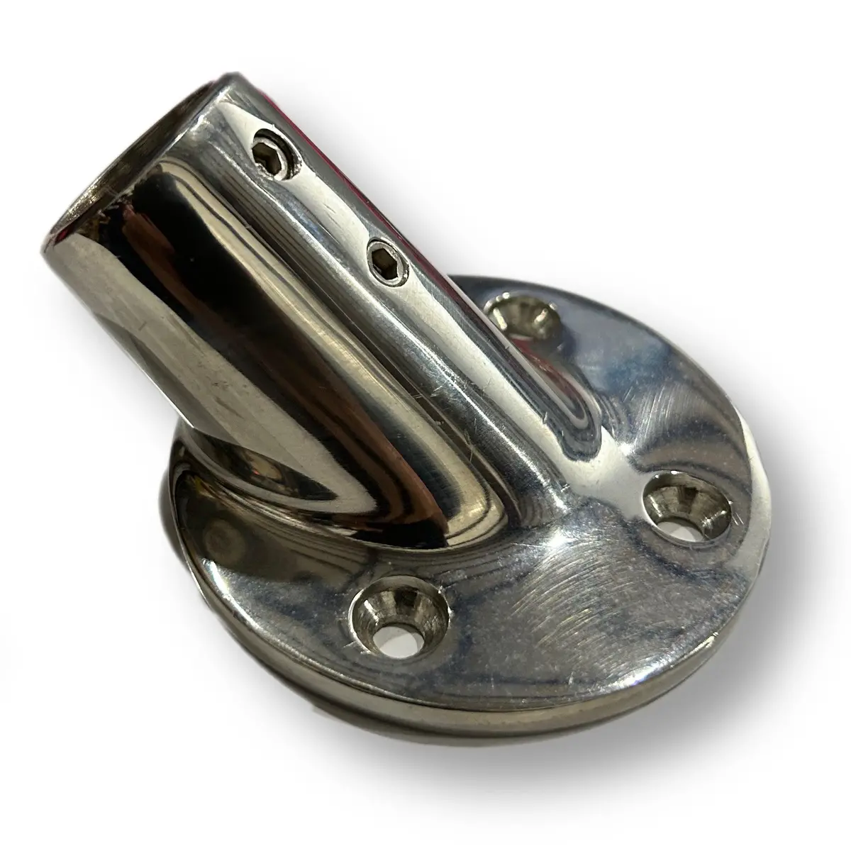Marine Hardware 45°, 7/8" Round Base Rail Fitting, 2-1/2" Diameter, Ssfb66014 1
