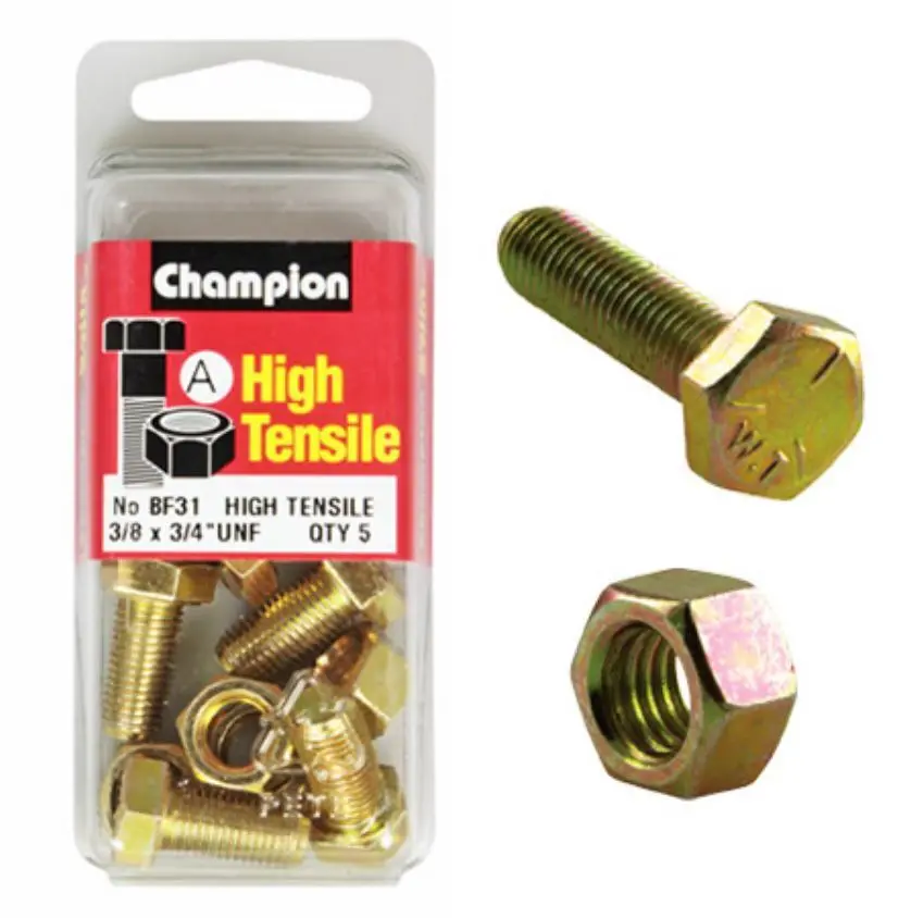 Champion Fully Threaded Set Screws And Nuts 3/4 X 3/8 Bf31 1