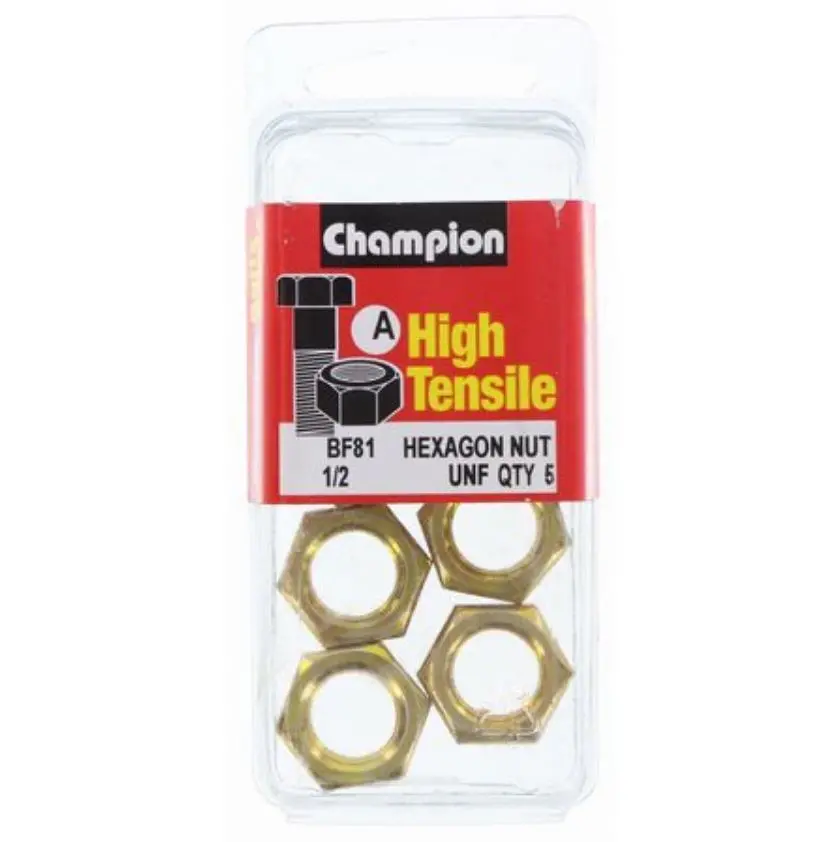 Champion Hexagon Nuts Unf 1/2 “-Bf81 1