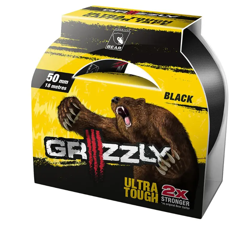 Bear Grizzly Gaffer Tape Cloth 50Mm X 18M Black  63642548203 1