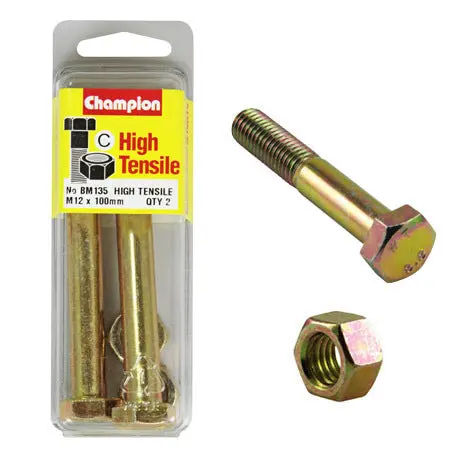 Champion Fully Threaded Set Screws And Nuts 12 X 100 X 1.75 Mm- Bm135 1