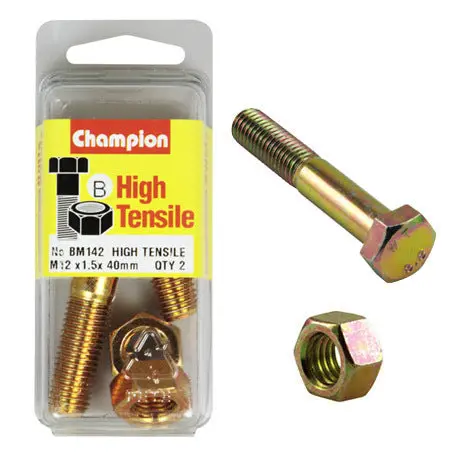 Champion Fully Threaded Set Screws And Nuts 12 X 40 X 1.5 Mm- Bm142 1