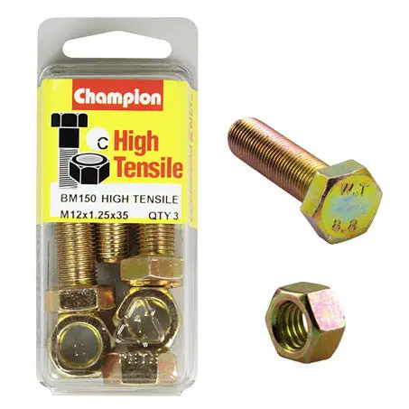 Champion Fully Threaded Set Screws And Nuts 12 X 35 X 1.25 Mm- Bm150 1