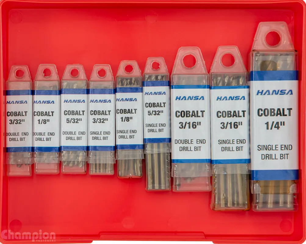 Champion Imperial Cobalt Drill Bit Assortment 9 Sizes: 1/4″ To 3/32″Ca81 1