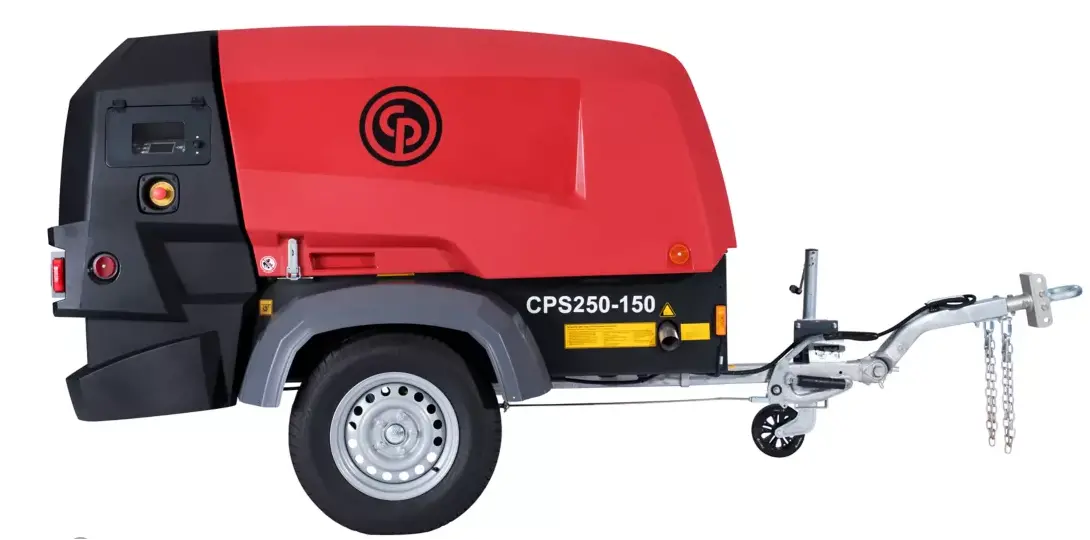 Chicago Pneumatic - Cps 250 Kd8 T4f - Rotary Screw Towable Air Compressor With Kubota V2403t 66Hp, Pn: 8162010023 1
