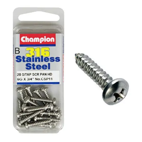 Champion Self Tapping Pan Head Screws 6G X 3/4 “ Csp11 1