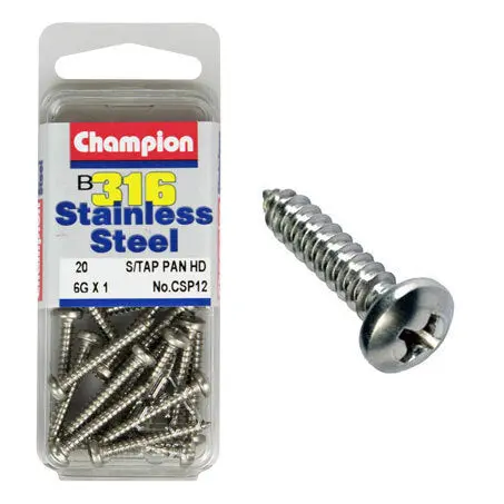 Champion Self Tapping Pan Head Screws 6G X 1 “ Csp12 1