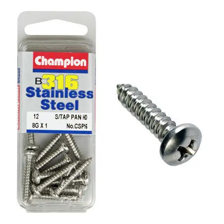 Champion Self Tapping Pan Head Screws 8G X 1 “ Csp16 1