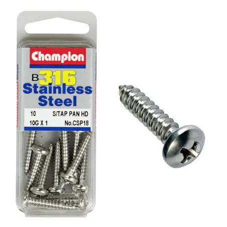 Champion Self Tapping Pan Head Screws 10G X 1 “ Csp18 1